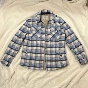 Plaid Sherpa-Lined Jacket